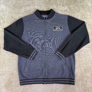 DC Shoes Sweatshirt Full Zip Skateboard Logo Sweater Size L Gray Black Skater